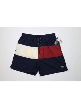Deadstock Vtg 90s Streetwear Mens XL Color Block Lined Above Knee Shorts Trunks
